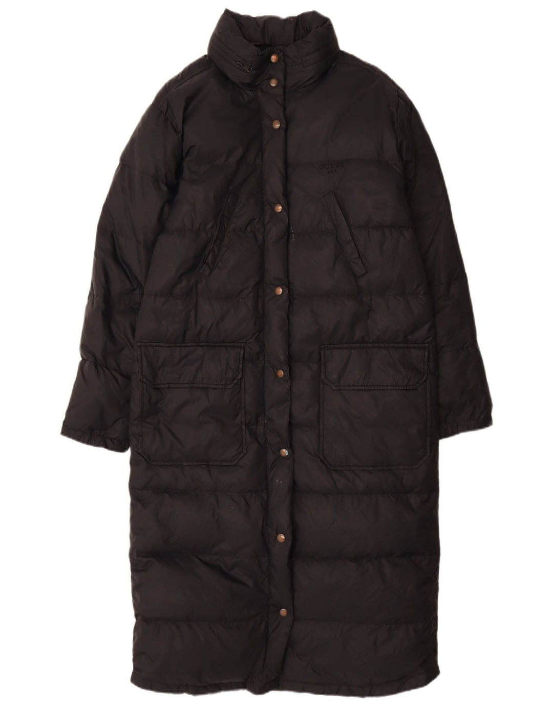Casaco acolchoado feminino GUESS UK 14 médio preto nylon