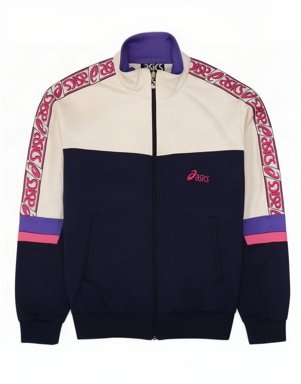 Asics Mens Graphic Tracksuit Top Jacket IT 48 Médio Azul Marinho Colourblock