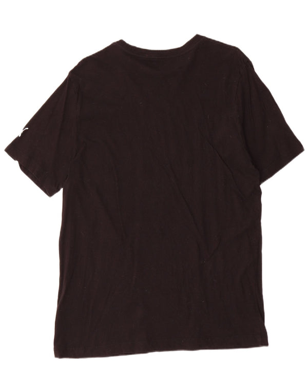 Puma Mens Graphic T-Shirt Top Grande Algodão Preto