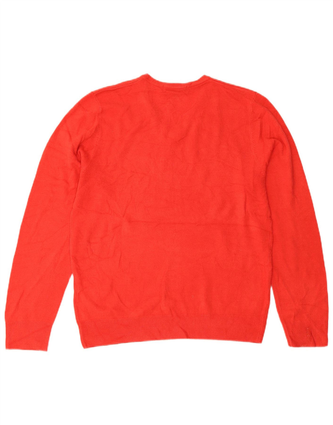 MARKS & SPENCER Suéter masculino com decote em V, acrílico vermelho médio