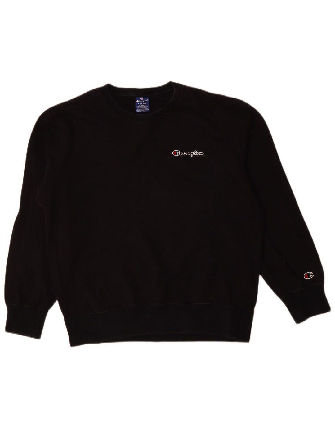 Campeão Mens Moletom Jumper XL Algodão Preto