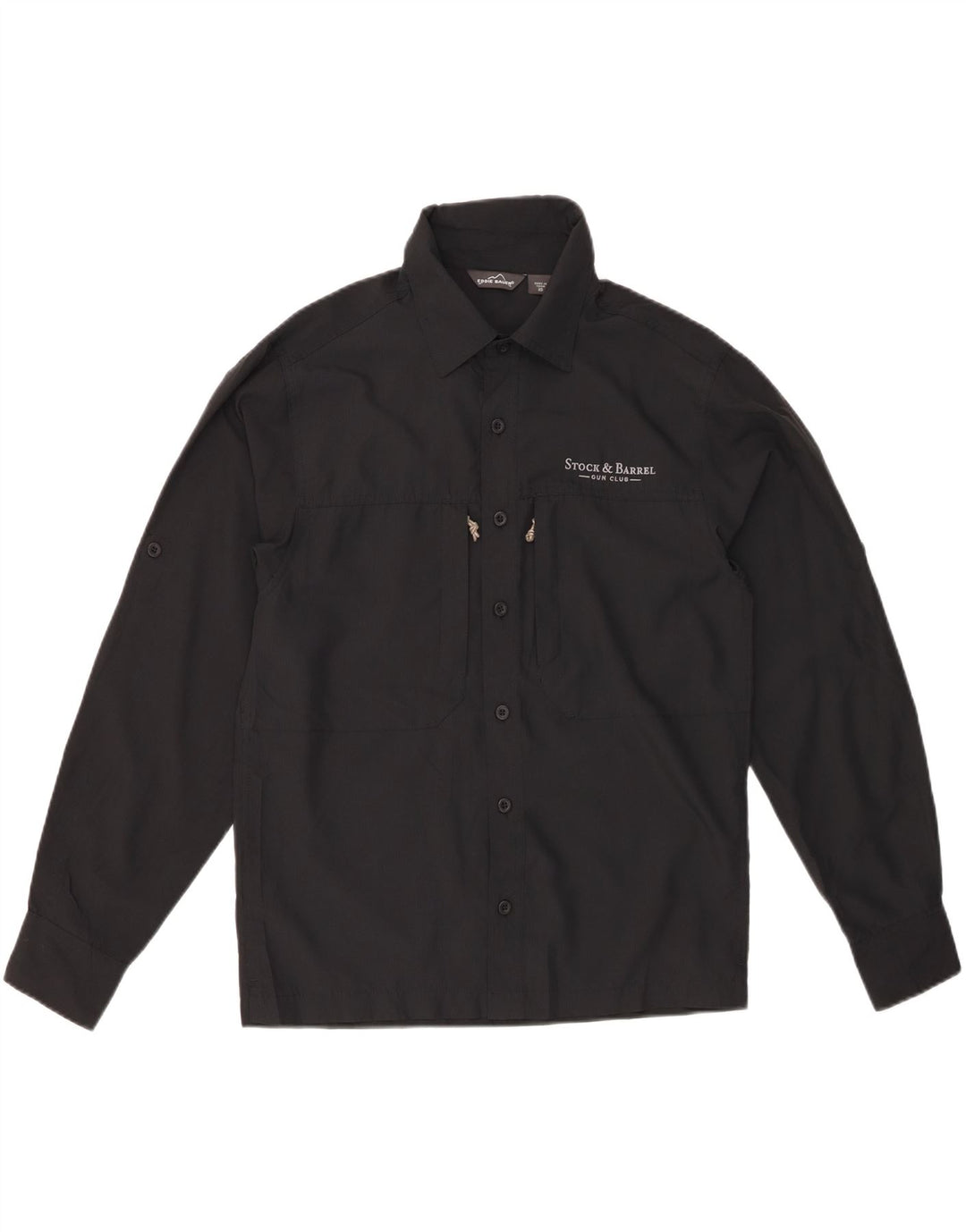 Camisa gráfica masculina Eddie Bauer XS poliéster preto