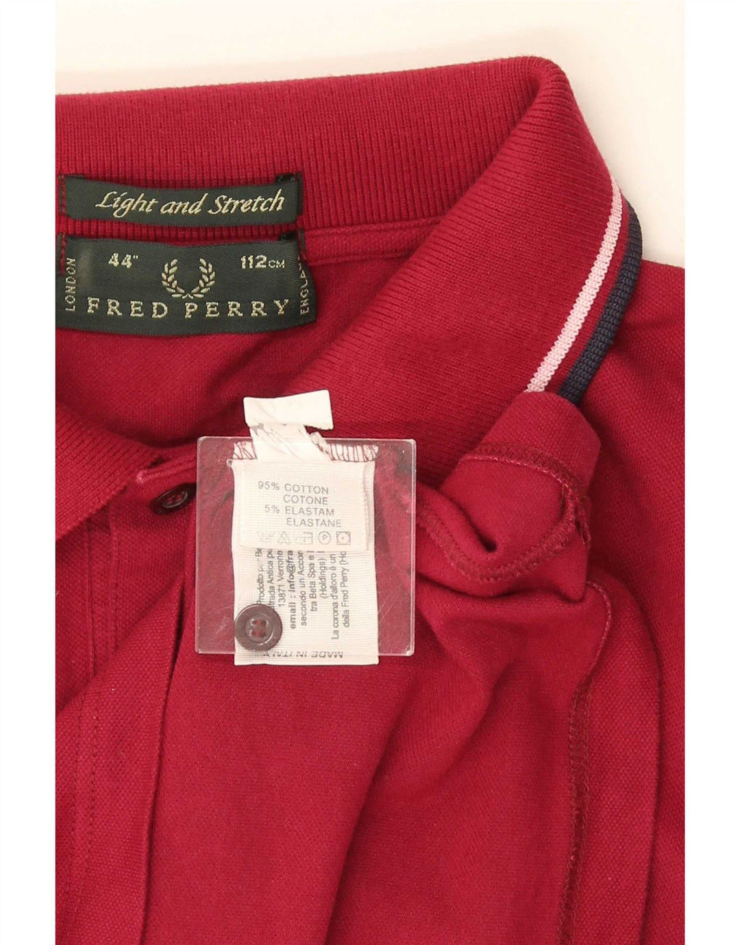Camisa polo masculina Fred Perry médio algodão listrado Borgonha
