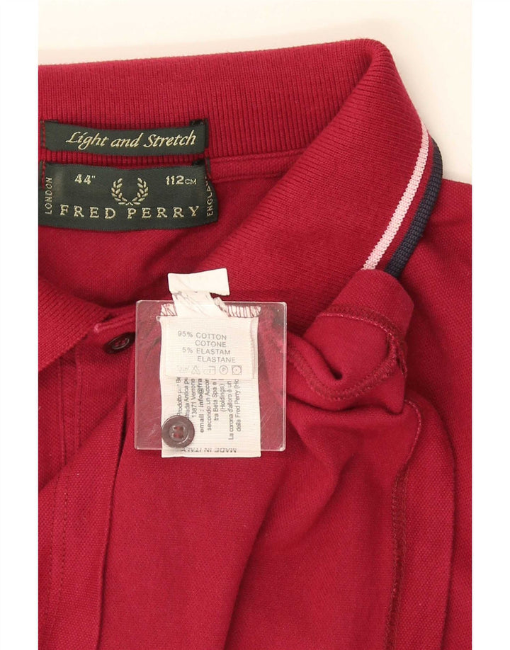 Camisa polo masculina Fred Perry médio algodão listrado Borgonha