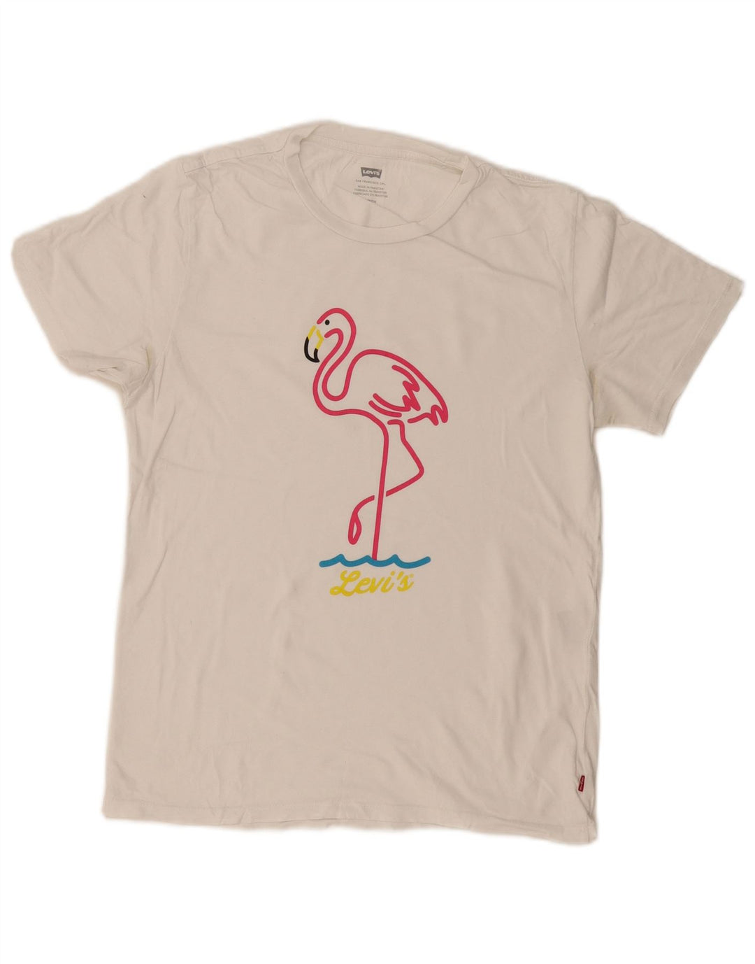 Camiseta feminina gráfica Levi's UK 10 pequena branca