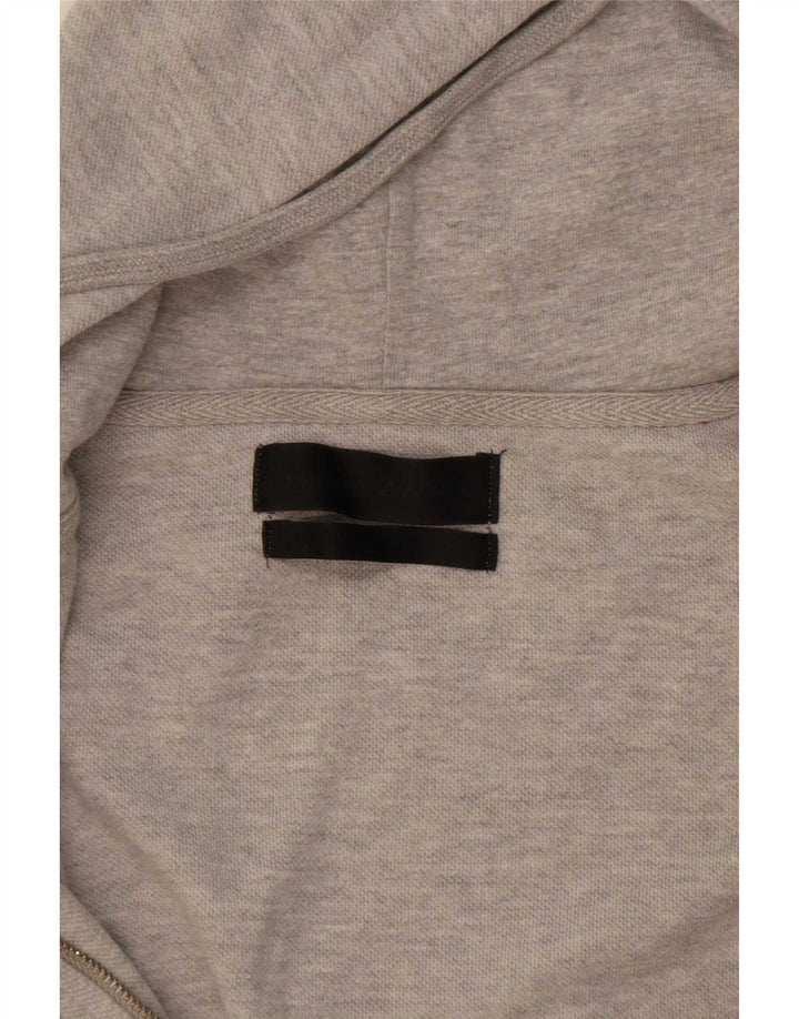 Suéter masculino Zara com capuz e zíper pequeno cinza manchado