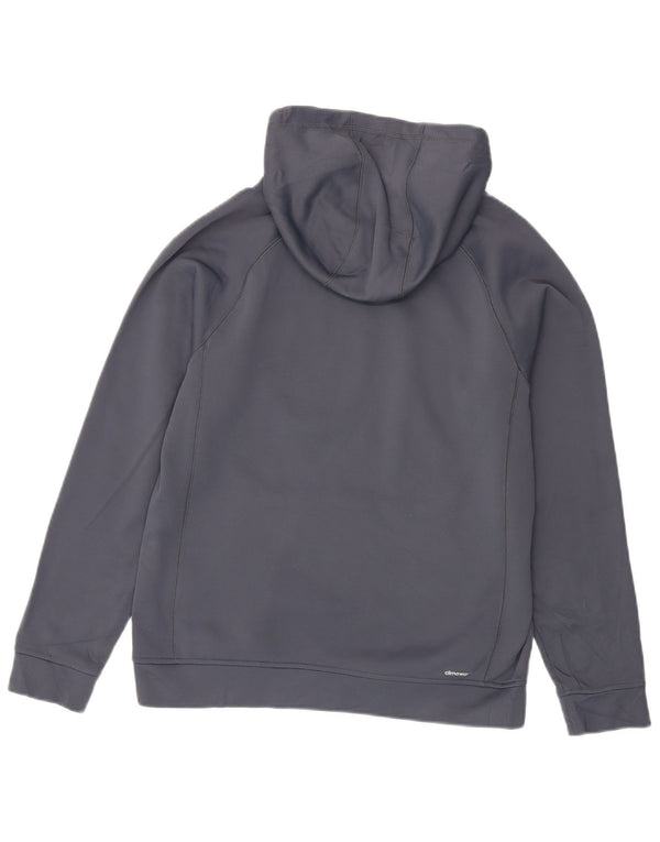 Adidas Womens Climawarm Graphic Hoodie Jumper UK 14/16 Grande Cinza Poliéster