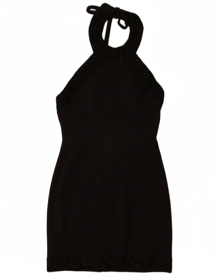 Vestido frente única feminino VINTAGE UK 12 médio preto