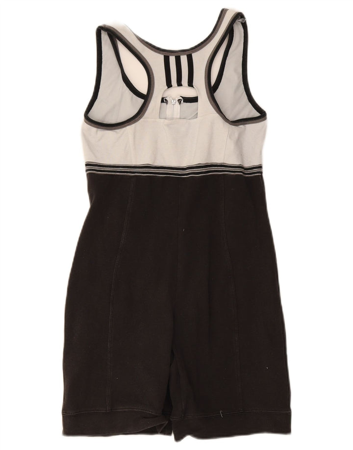 Adidas Womens Playsuit UK 10 Pequeno Preto Colorblock Algodão