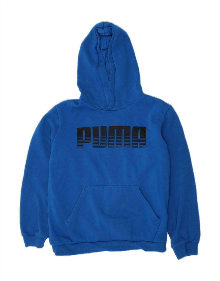 PUMA Boys Graphic Hoodie Jumper 13-14 Years  Blue Cotton Vintage Puma and Second-Hand Puma from Messina Hembry 