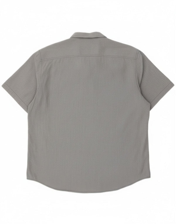 Camisa masculina de manga curta Calvin Klein Jeans XL cinza houndstooth algodão