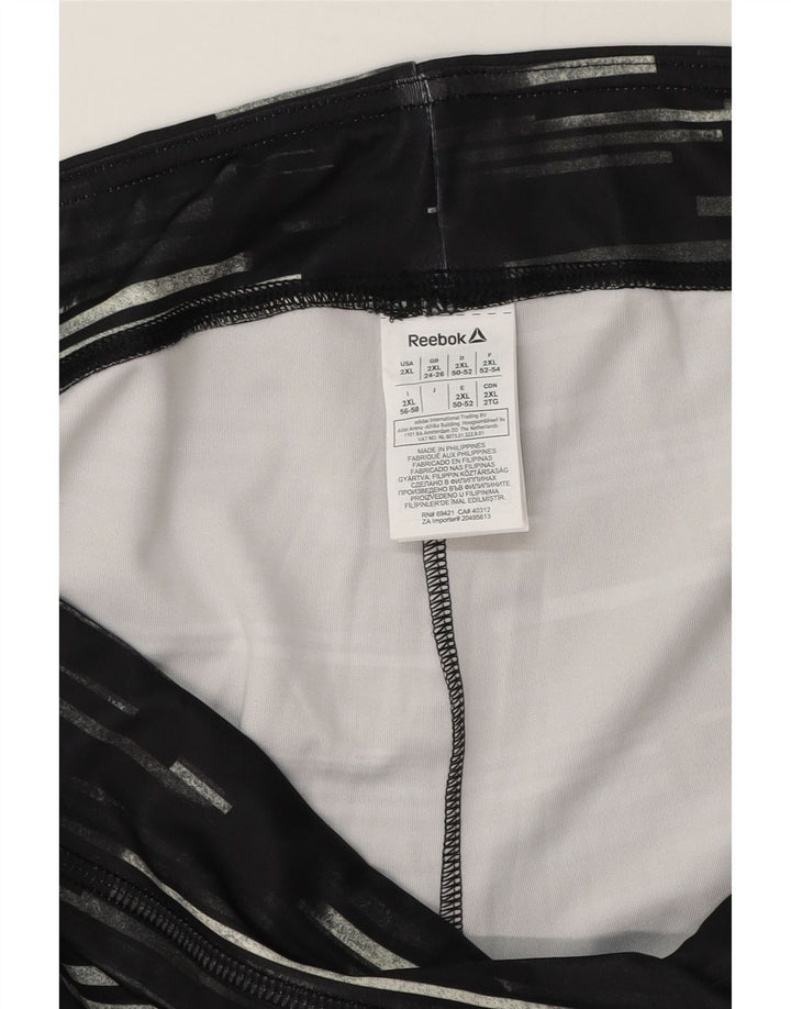 Leggings Capri Mulher Reebok UK 24/26 2XL Poliéster Listrado Preto