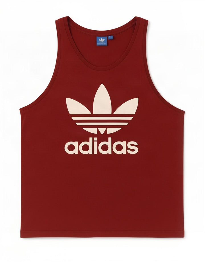 Adidas Mens Graphic Vest Top Grande Algodão Marrom