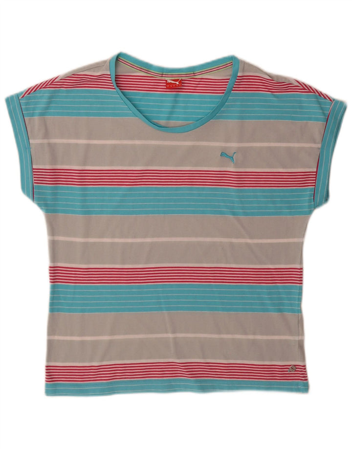 Camiseta feminina Puma UK 12 média listrada multicolorida