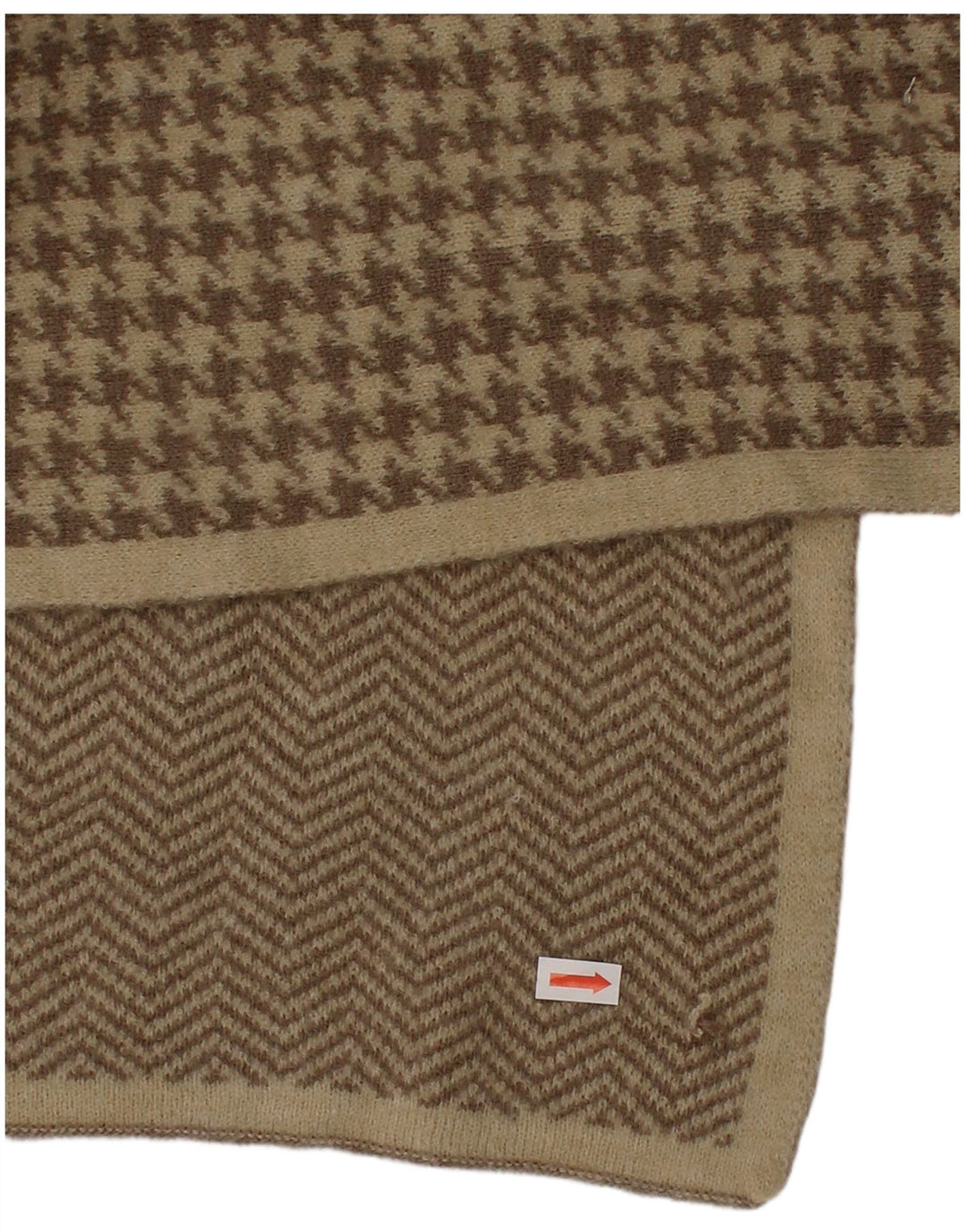 Lenço retangular feminino vintage tamanho único bege houndstooth clássico