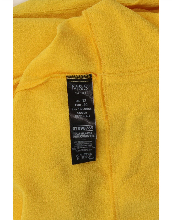 Vestido feminino Marks & Spencer UK 12 poliéster amarelo médio