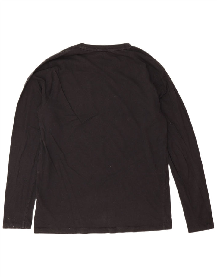 Calvin Klein Jeans Masculino Top gráfico manga comprida grande bloco colorido preto