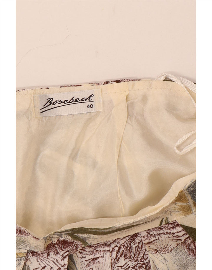 Saia plissada feminina vintage EU 40 Médio W30 Floral multicolorido