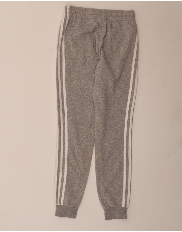 Calça de treino feminina Adidas Joggers UK 4/6 XS cinza manchado de algodão