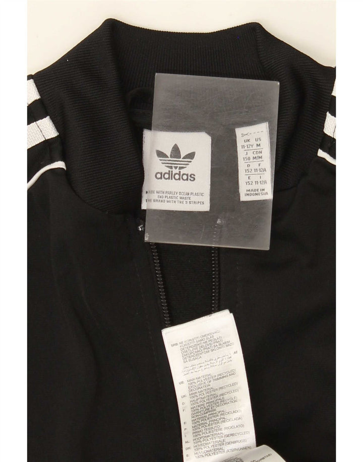Casaco de treino Adidas Boys 11-12 anos preto poliéster