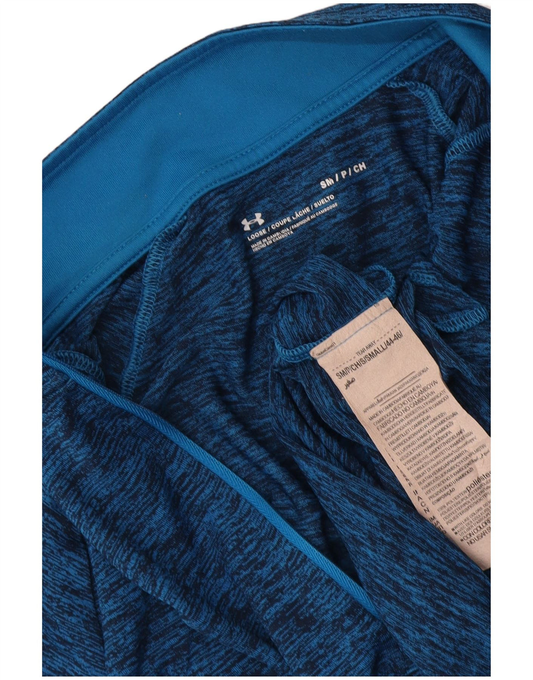 Under Armour Mens Zip Neck Pulôver Treino Top Pequeno Azul Salpicado
