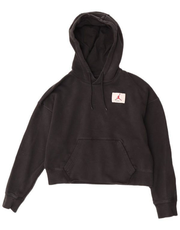 Jordan Womens Crop Graphic Standard Fit Hoodie Jumper Reino Unido 14 Médio Preto
