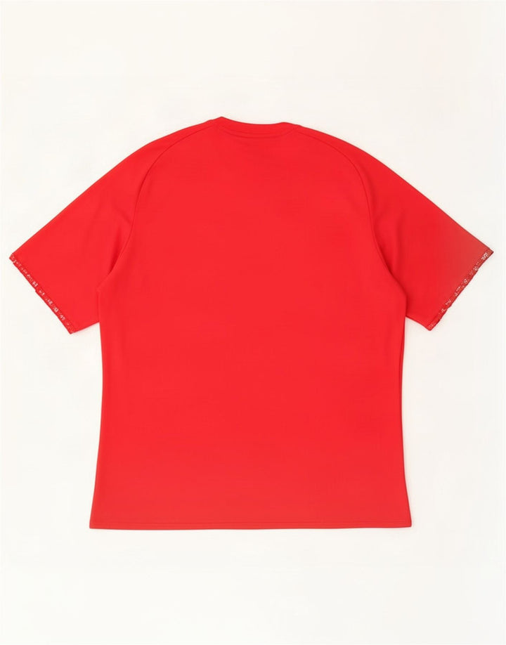 Adidas Mens Climalite Camiseta Top Médio Vermelho Colorblock Poliéster