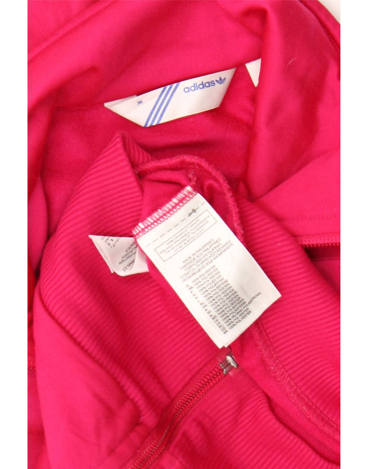 Adidas Womens Graphic Tracksuit Top Jacket IT 36 XS Rosa Poliéster