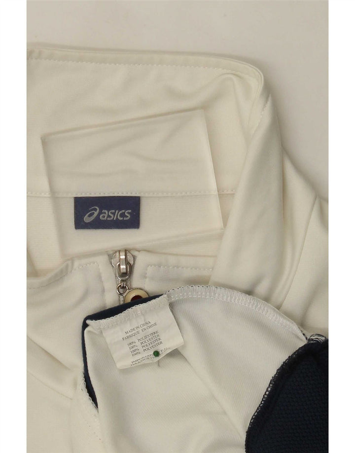 Asics Mens Tracksuit Top Jacket XL Branco Colourblock Poliéster