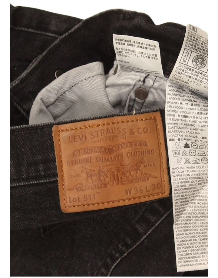 Levi's Masculino 511 Slim Jeans W36 L30 Algodão Preto