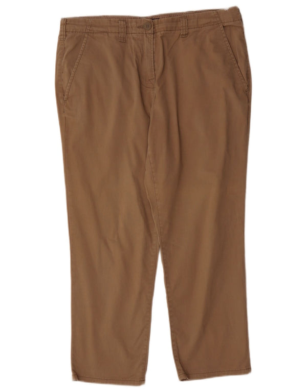 Calça feminina cortada reta Marks & Spencer Reino Unido 12 médio W32 L24 marrom