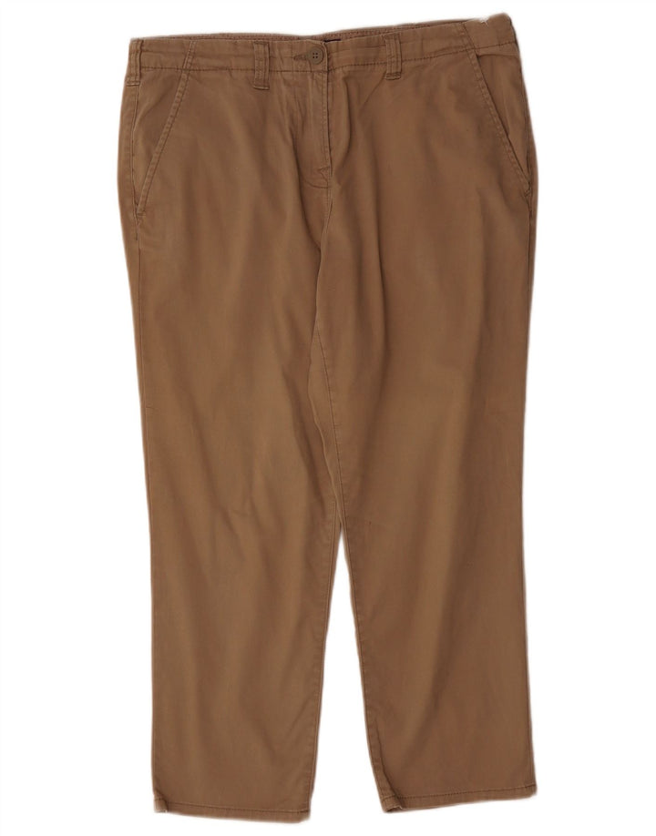 Calça feminina cortada reta Marks & Spencer Reino Unido 12 médio W32 L24 marrom