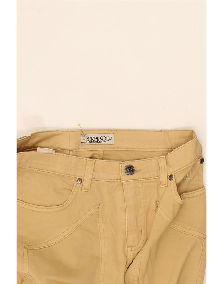 JECKERSON Womens Straight Casual Trousers W28 L25 Beige Cotton Vintage Jeckerson and Second-Hand Jeckerson from Messina Hembry 