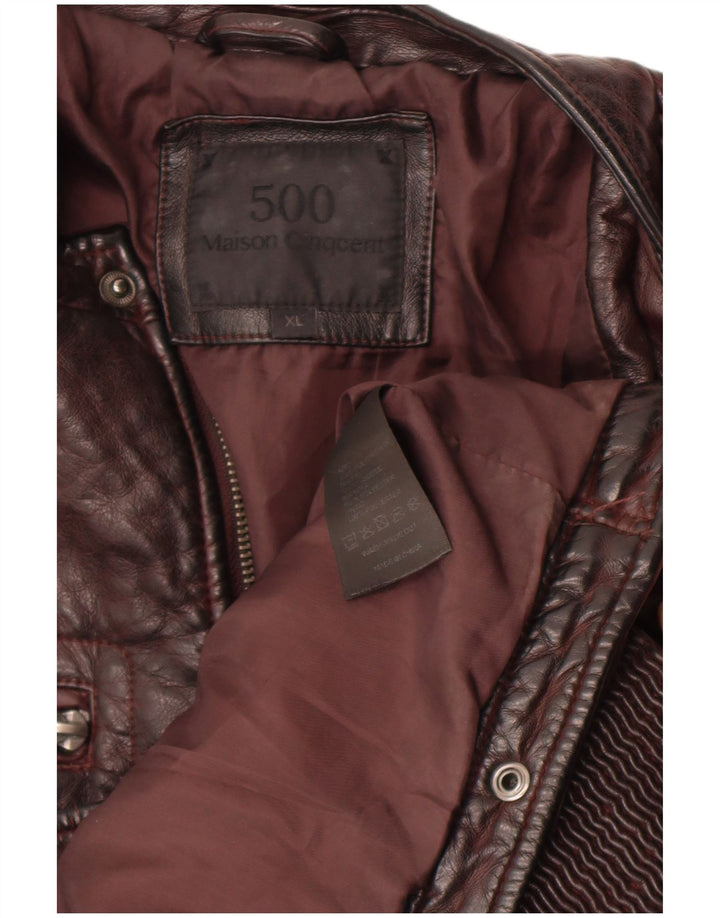 Jaqueta feminina de couro sintético Maison Cinqcent UK 18 XL marrom poliuretano