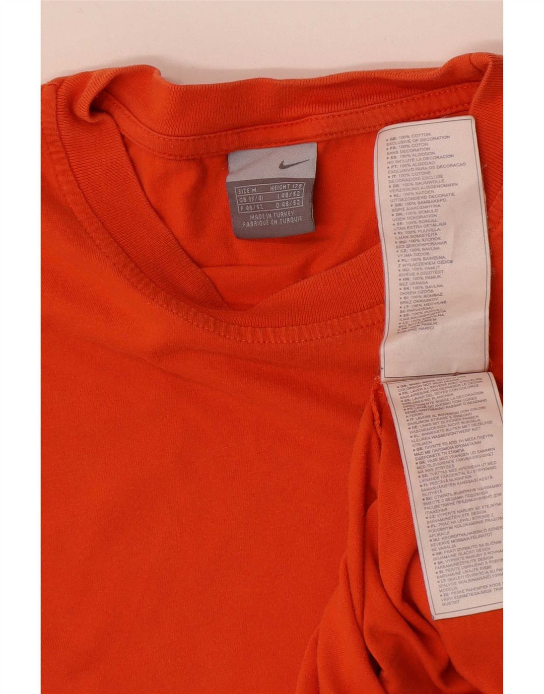 Camiseta masculina Nike Top UK 39/41 médio laranja algodão