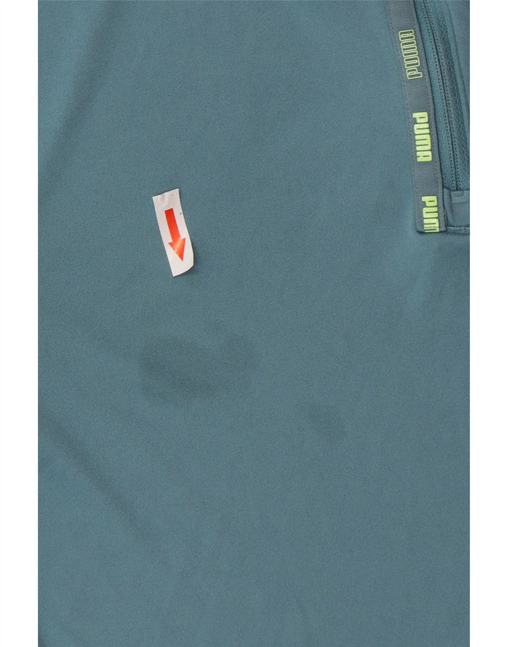 Puma Meninos Zip Neck Pullover Treino Top 13-14 Anos Azul Poliéster