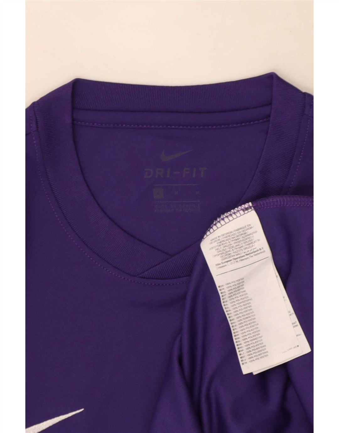 Nike Mens Dri Fit Camiseta Top Médio Roxo Poliéster