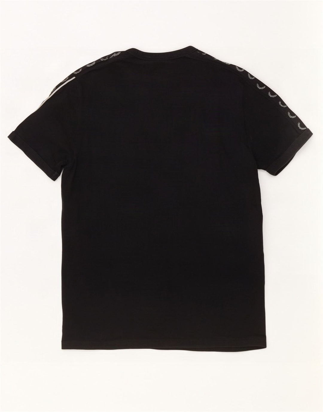 Fred Perry Camiseta masculina gráfica Top médio algodão preto