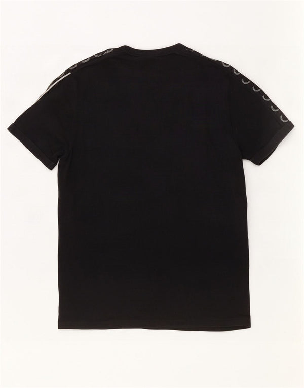 Fred Perry Camiseta masculina gráfica Top médio algodão preto