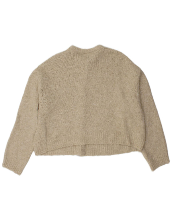 Suéter cardigã feminino superdimensionado Urban Outfitters Reino Unido 14 médio bege