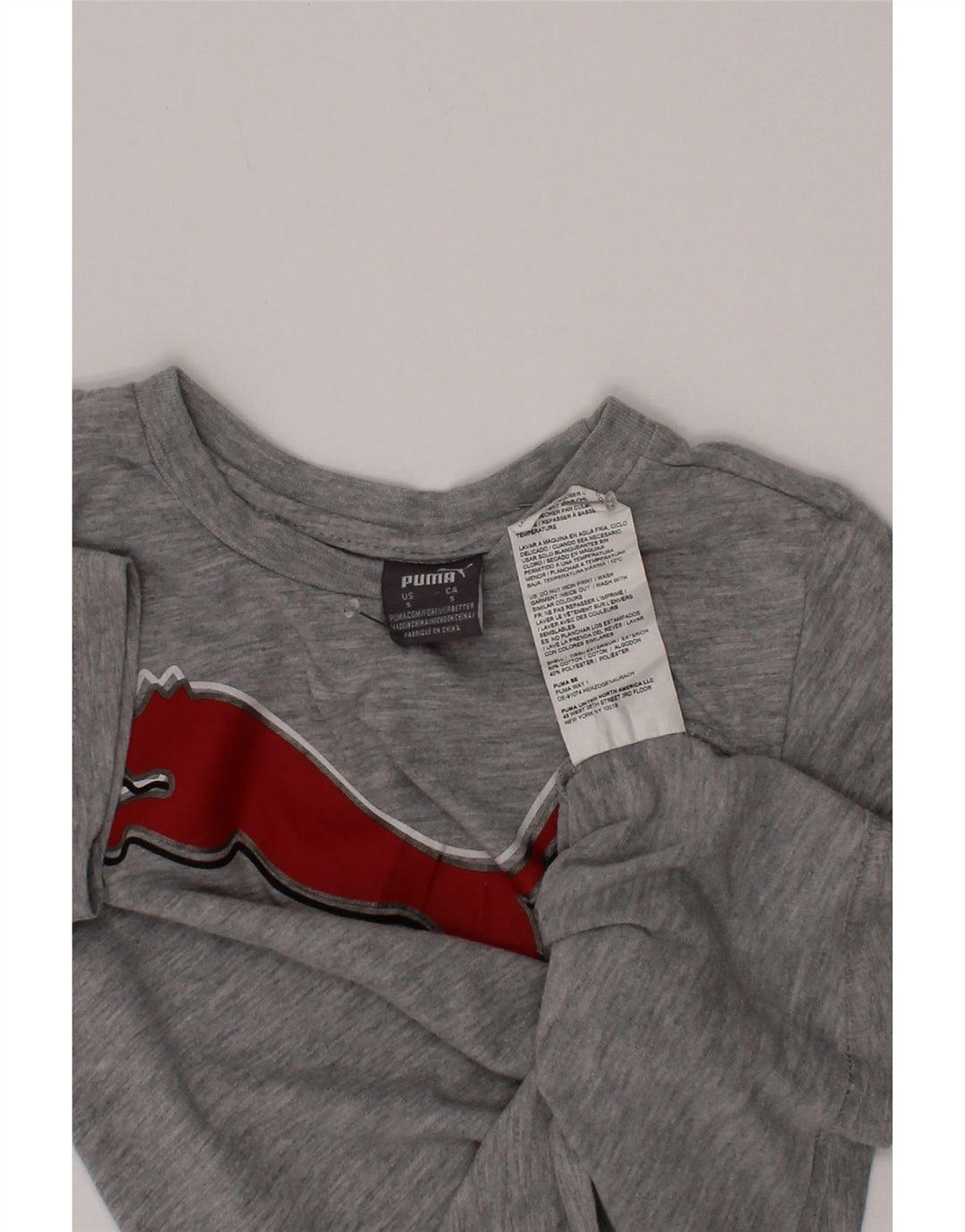 Camiseta Puma Boys Graphic Top 4-5 Anos Algodão Cinza
