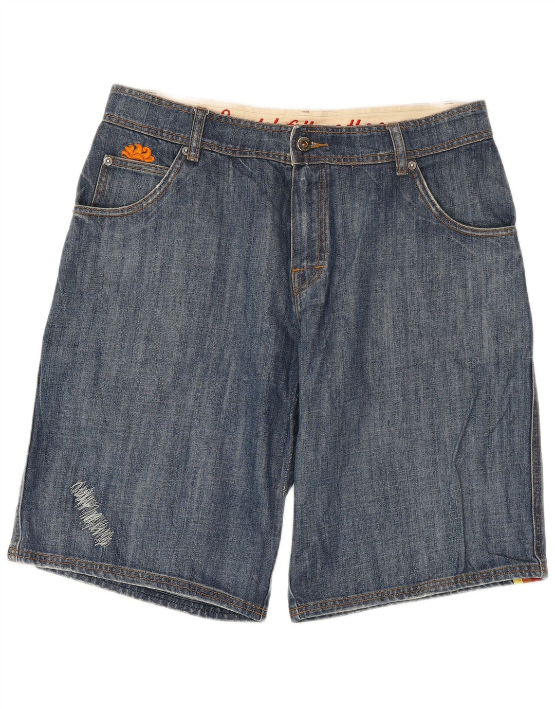Shorts jeans masculino SUNDEK W36 grande algodão listrado azul