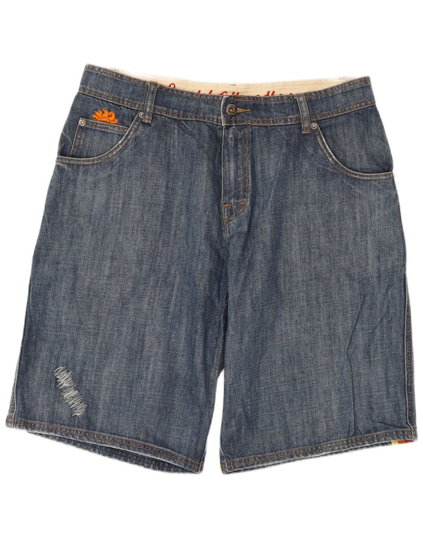 Shorts jeans masculino SUNDEK W36 grande algodão listrado azul