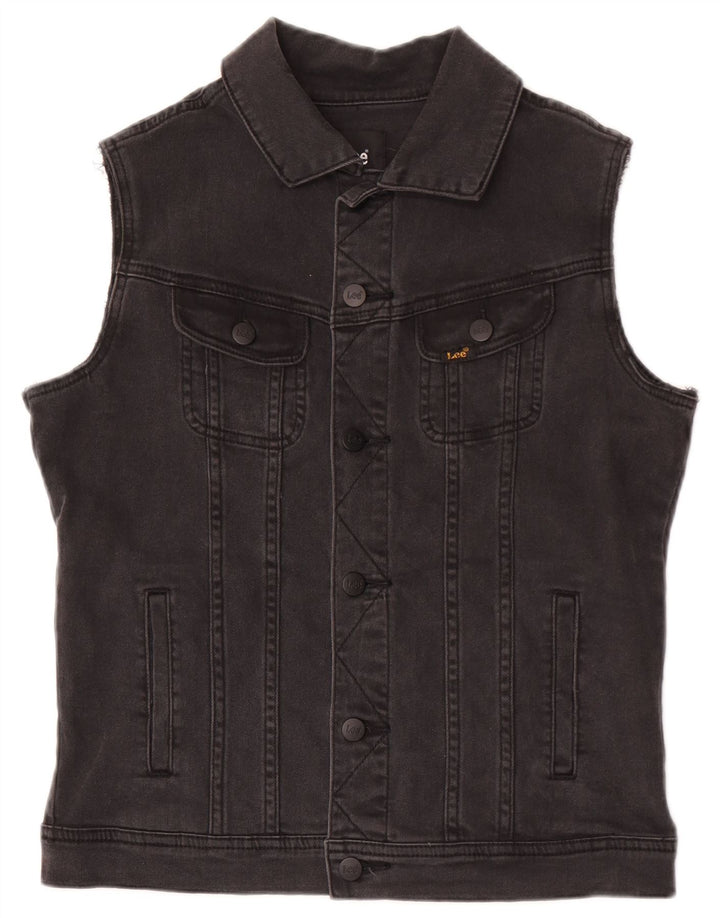 Lee Mens Denim Gilet UK 36 Pequeno Algodão Cinza