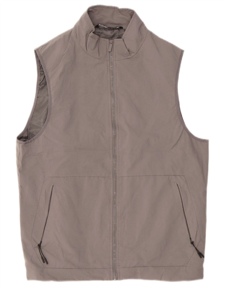 Zara Mens Gilet UK 40 Grande Poliéster Cinza