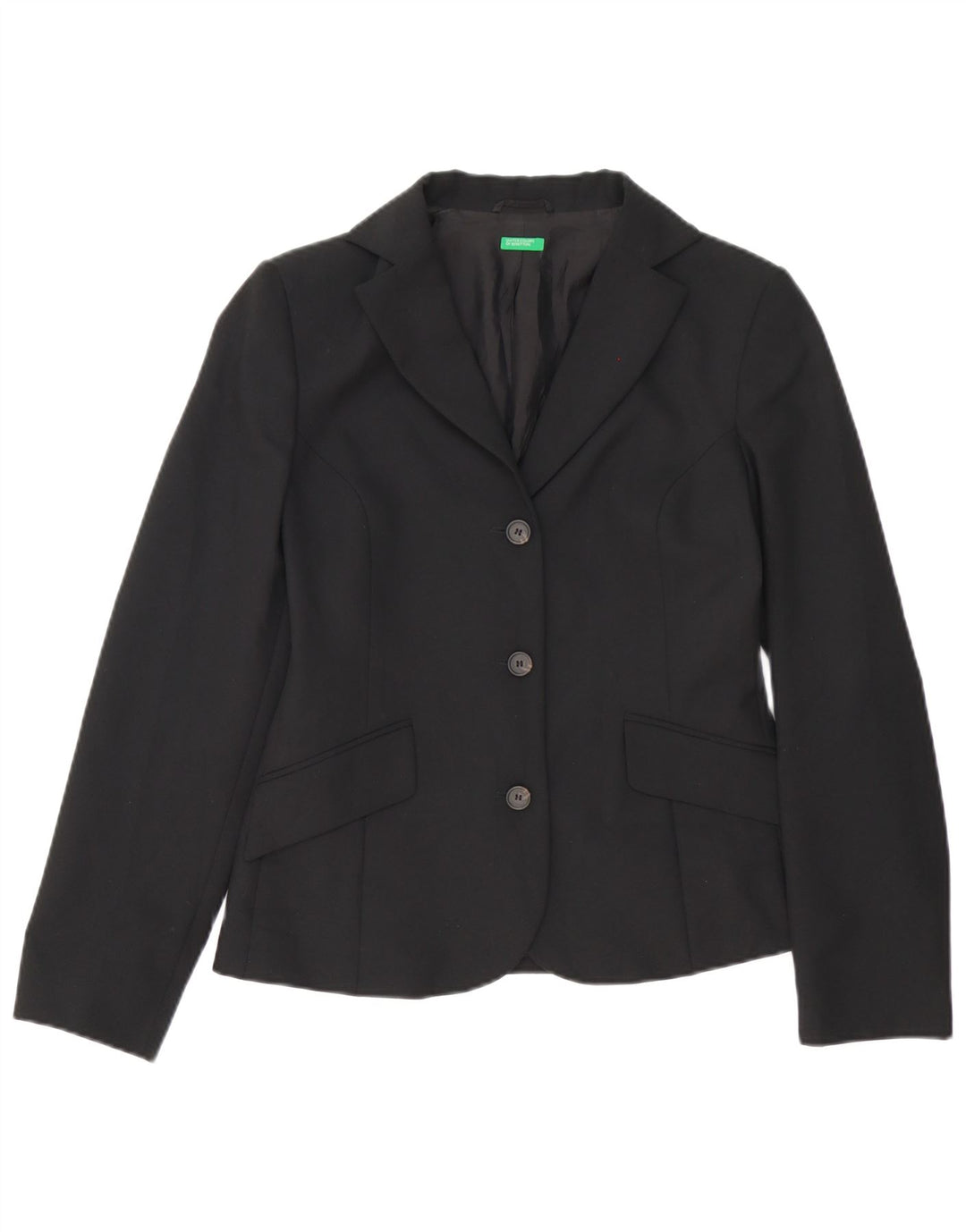 Jaqueta Blazer Feminina Benetton com 3 Botões IT 42 Poliéster Preto Médio