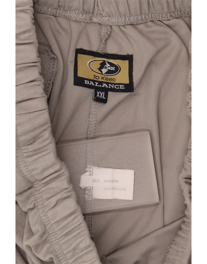 Calça de treino masculina vintage 2XL poliéster cinza