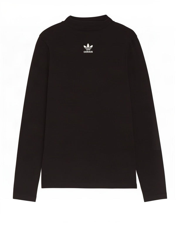 Adidas Mulher Top Manga Longa UK 12 Médio Algodão Preto