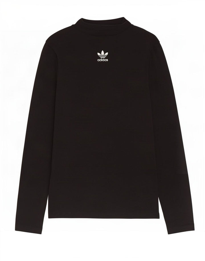 Adidas Mulher Top Manga Longa UK 12 Médio Algodão Preto