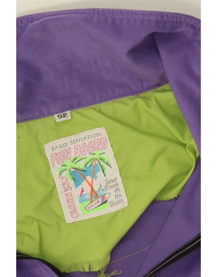 Bailo masculino pulôver agasalho jaqueta IT 52 grande bloco colorido roxo